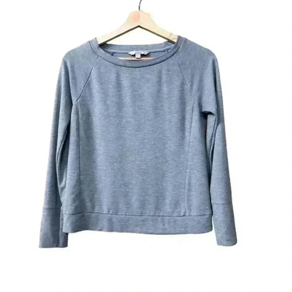 Banana Republic PL Ponte Silk Back Panel Sweater Gray Sz Xs